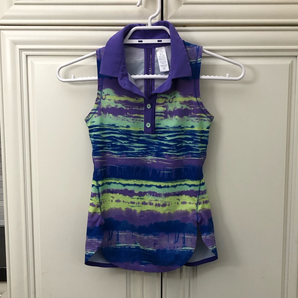 SIZE 7 - Ivivva girls lightweight sleeveless polo t-shirt